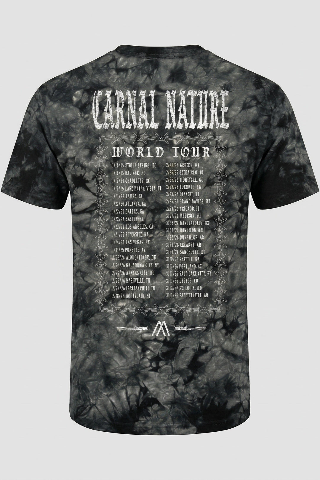 CARNAL NATURE WORLD TOUR - BLACK TIE DYE TEE