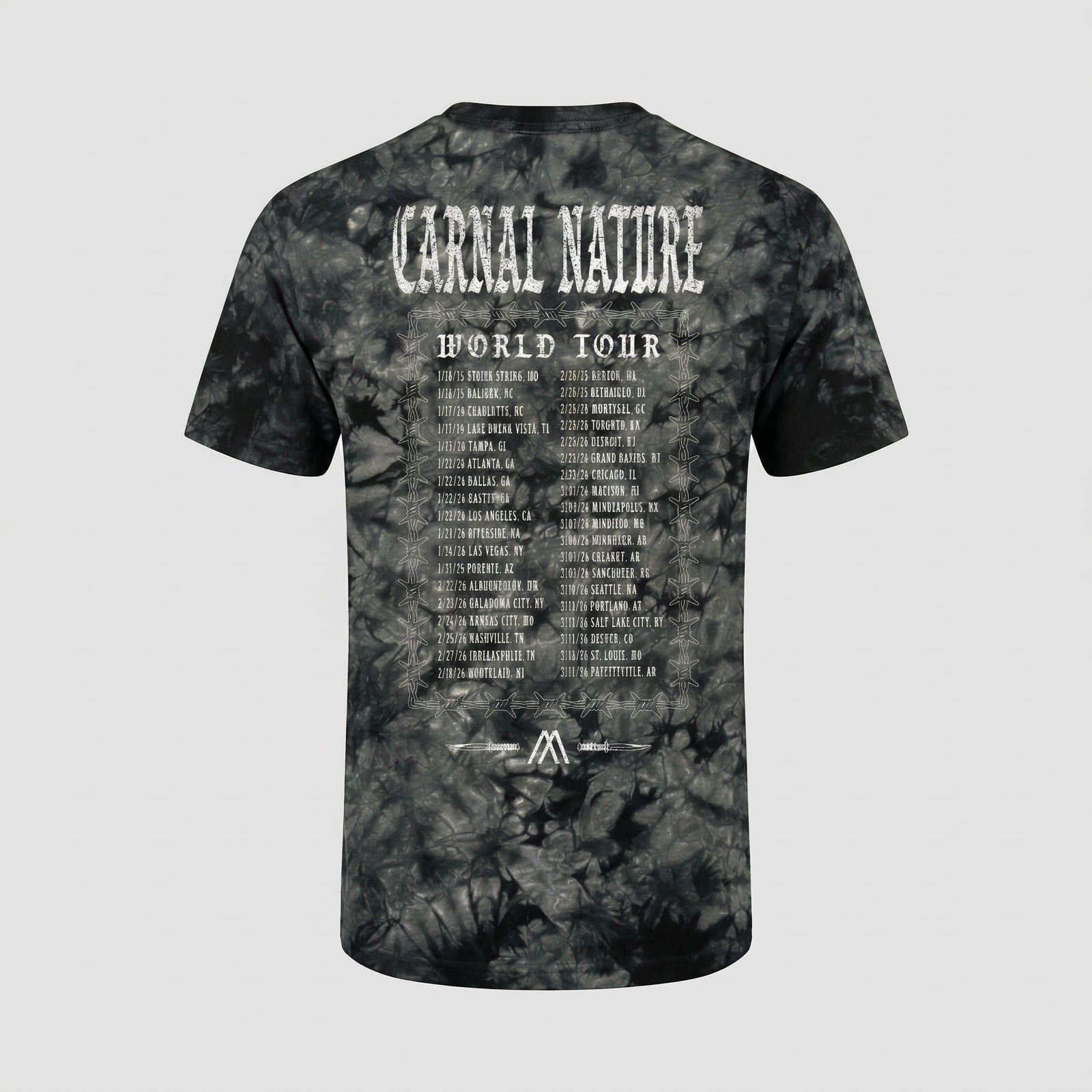 CARNAL NATURE WORLD TOUR - BLACK TIE DYE TEE