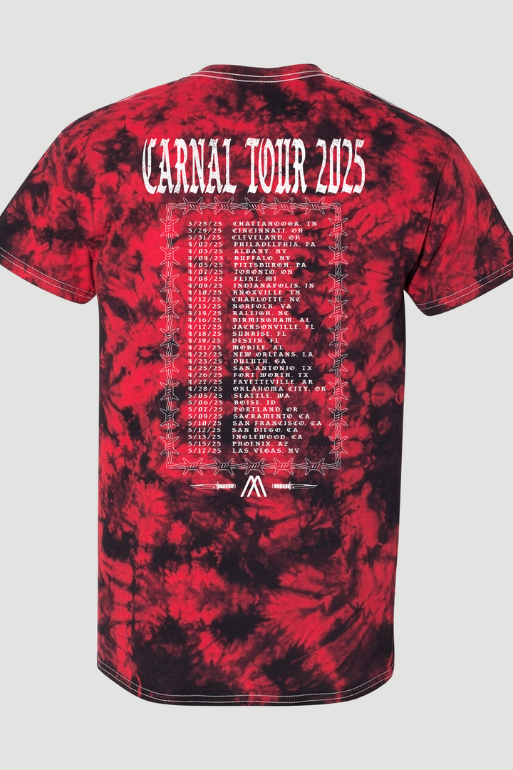 2025 CARNAL TOUR RED TIE DYE TEE