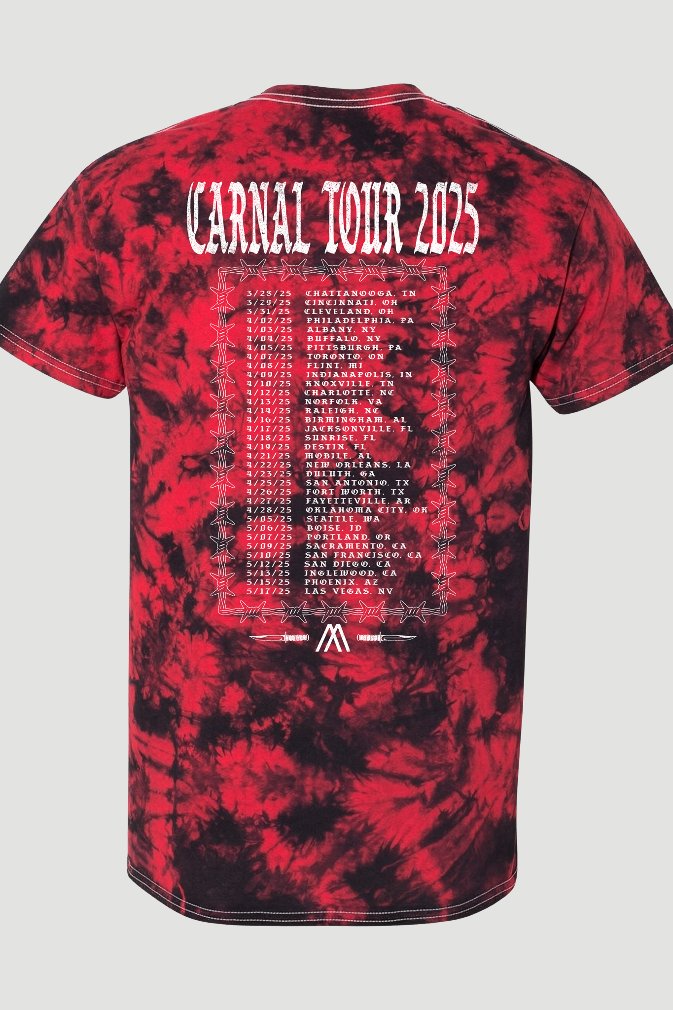 2025 CARNAL TOUR RED TIE DYE TEE